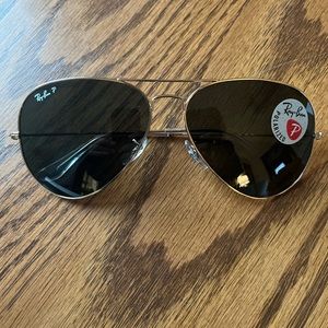 RAY BAN gold aviator sunglasses